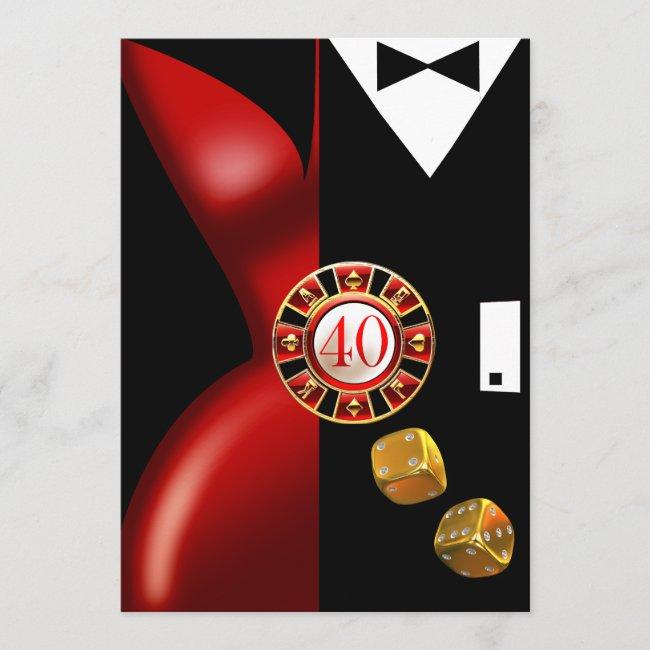 Art Deco Couple 40th Birthday Party | Red Black