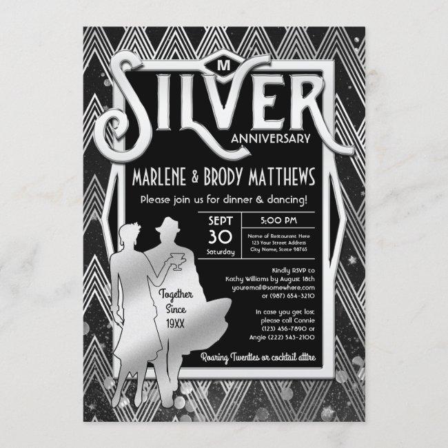 Art Deco Silver Wedding Anniversary Great Gatsby
