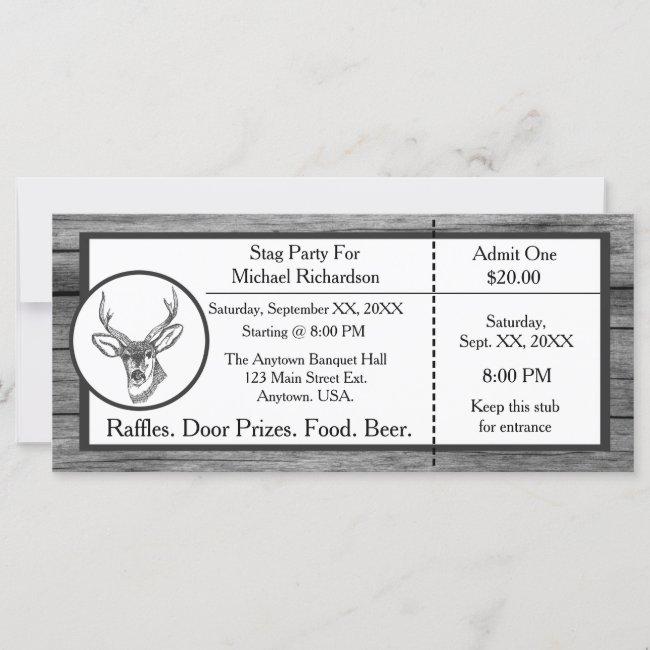 Bachelor Or Stag Party Stag Head  Ticket