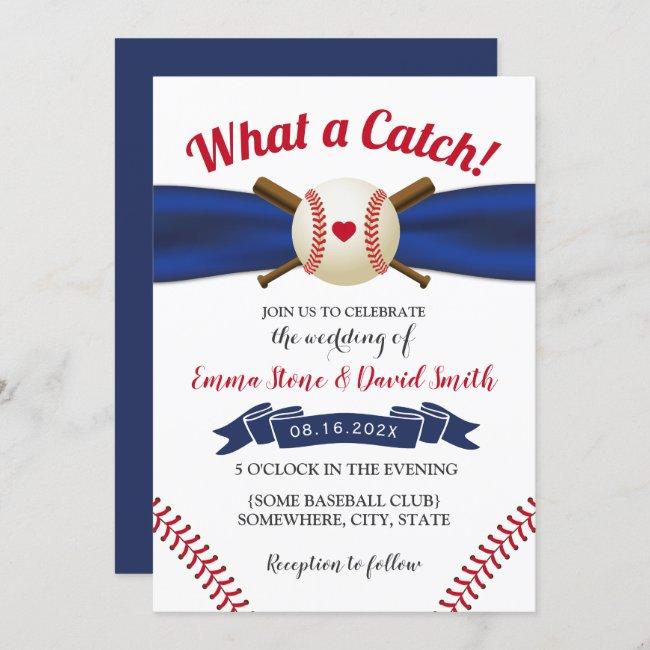Baseball Love Navy Ribbon Sports Wedding