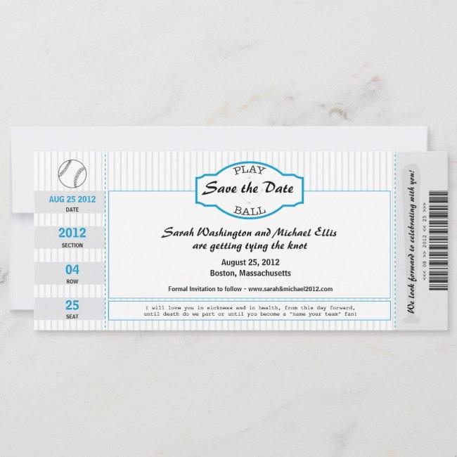 Baseball Ticket Save The Date