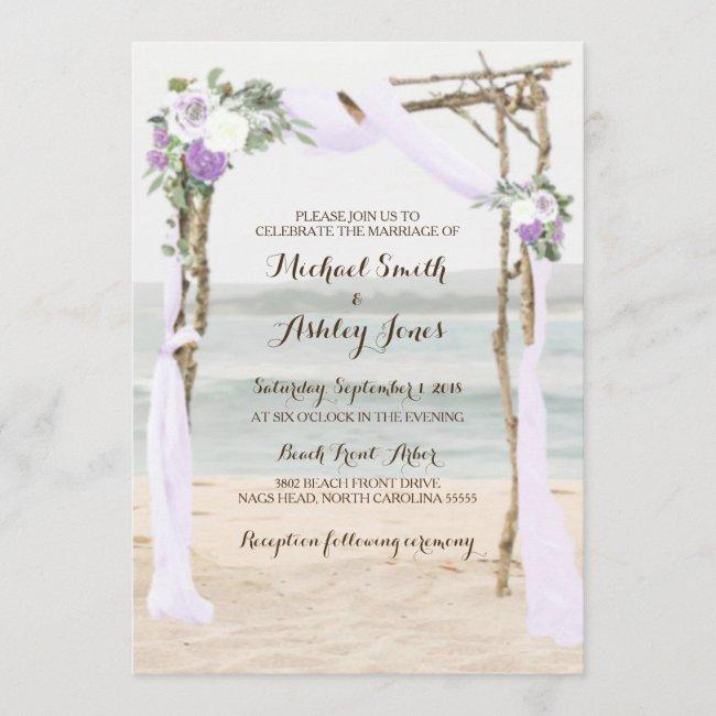 Beach Arbor Lavender Wedding