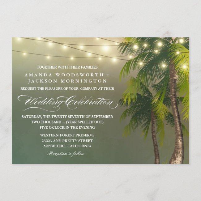 Beach Light Palm Tree Tropical Wedding
