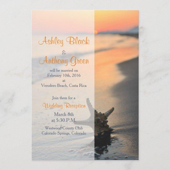 Beach Starfish Sunset Wedding Reception Only