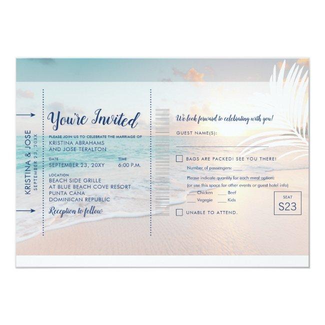 Beach Wedding Boarding Pass All-in-one