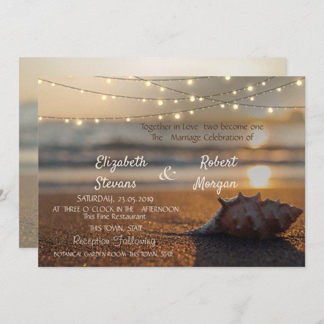 Beach Wedding Sunset Seashell