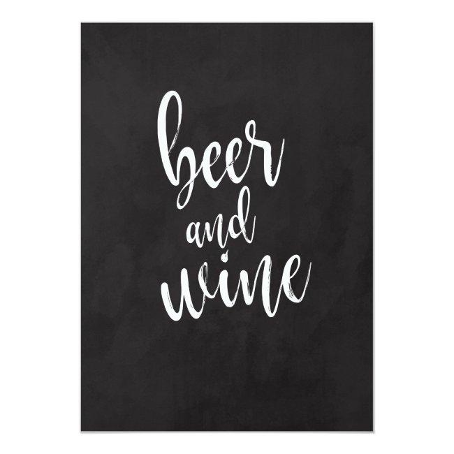 Beer And Wine Affordable Chalkboard Wedding Sign