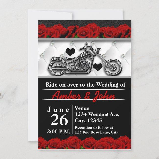 Biker Motorcycle Leather Rose Wedding