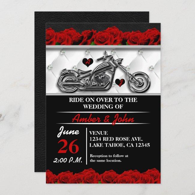 Biker Motorcycle Leather Rose Wedding