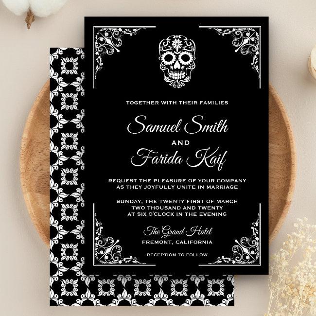 Black And White Sugar Skull Wedding