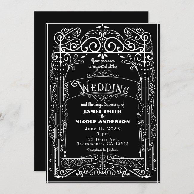 Black & White Vintage Victorian Deco Wedding
