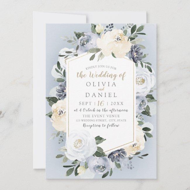 Blooming Botanical Dusty Blue Floral Wedding