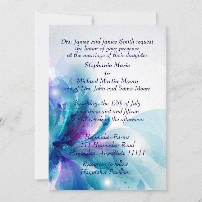 Blue And Purple Floral Design Wedding
