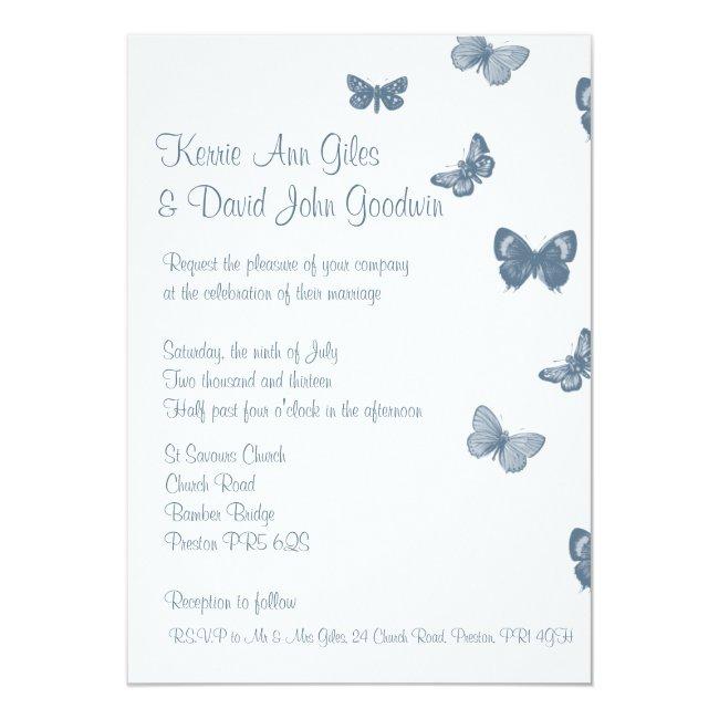Blue And White Butterfly Wedding