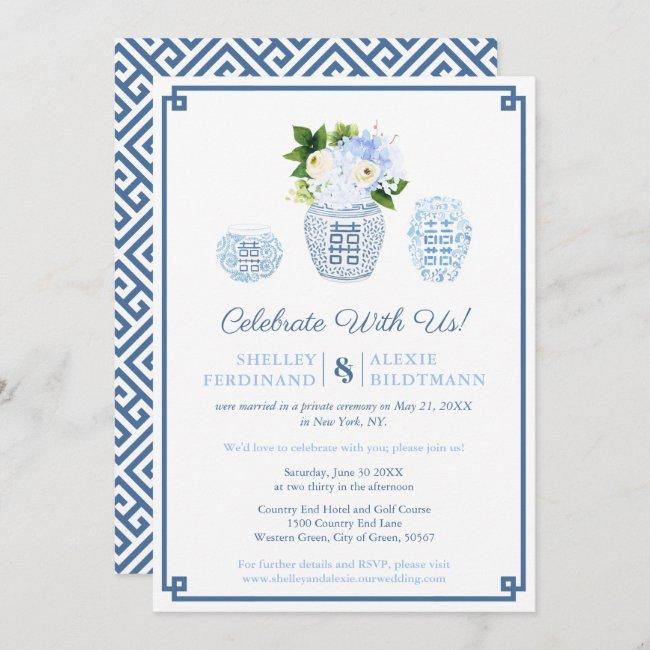 Blue And White Wedding Ginger Jar Reception Only