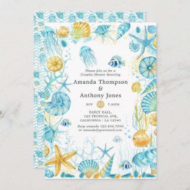 Blue And Yellow Sea Life Wedding Couples Shower