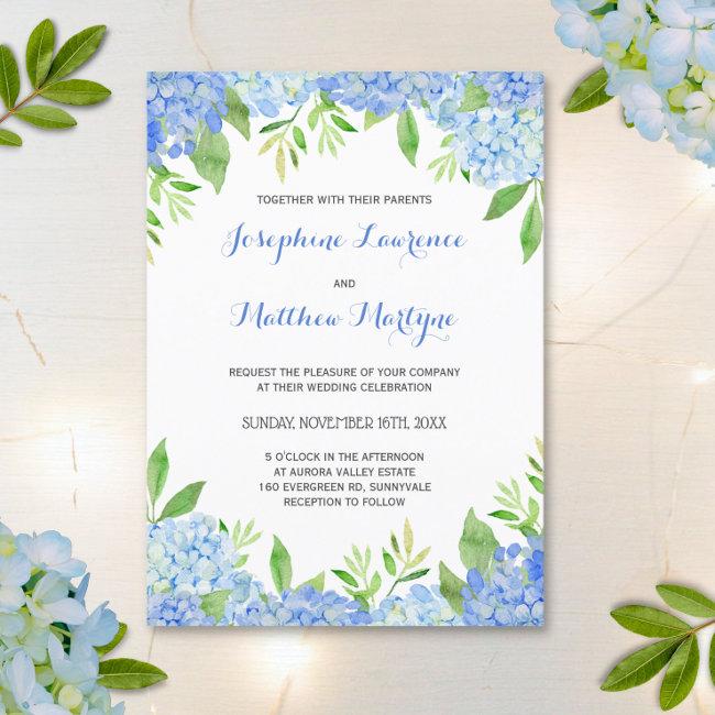 Blue Hydrangea Floral Greenery Wedding