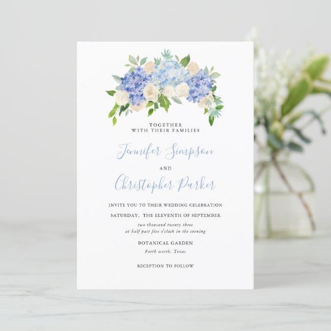 Blue Watercolor Hydrangea Wedding