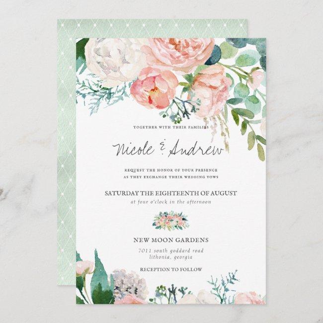 Blushing Summer | Watercolor Floral Wedding