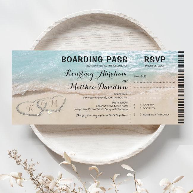 Boarding Pass Beach Rsvp & Wedding