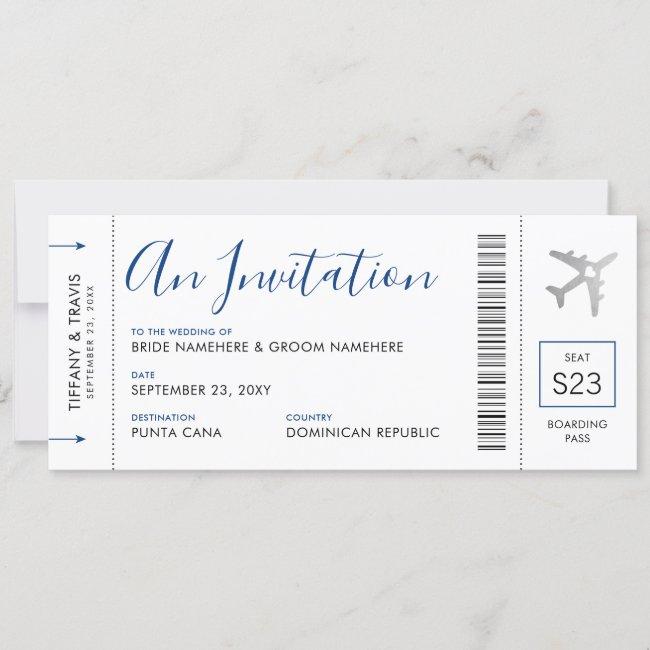 Boarding Pass Plane Ticket Destination Wedding