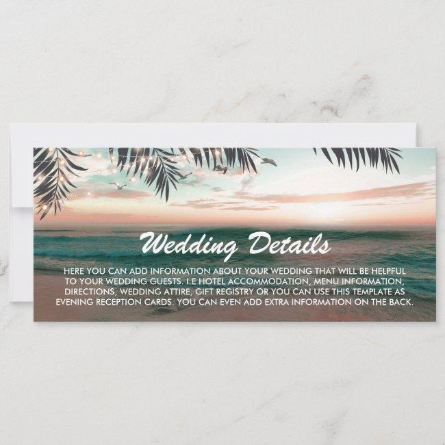 Boarding Pass Tropical Beach Wedding Details