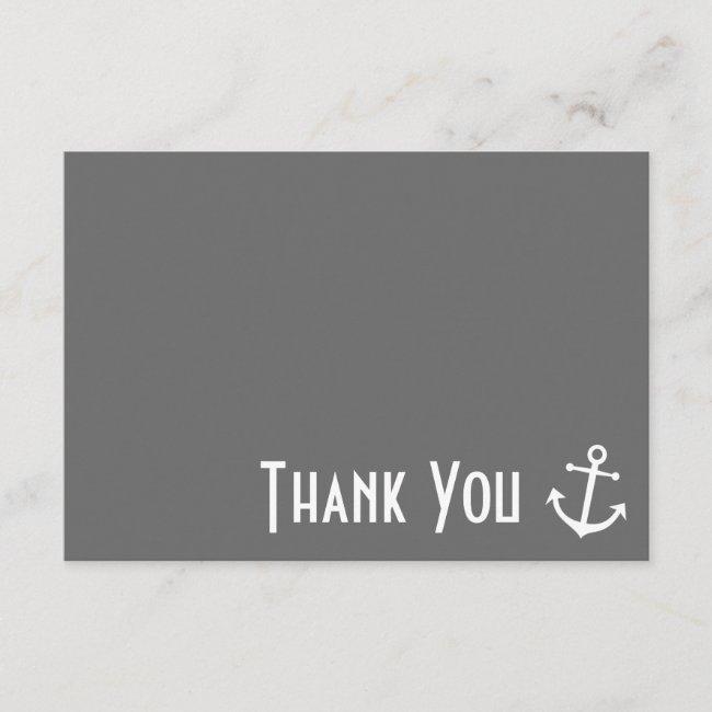 Boat Anchor Thank You Note  (gray)