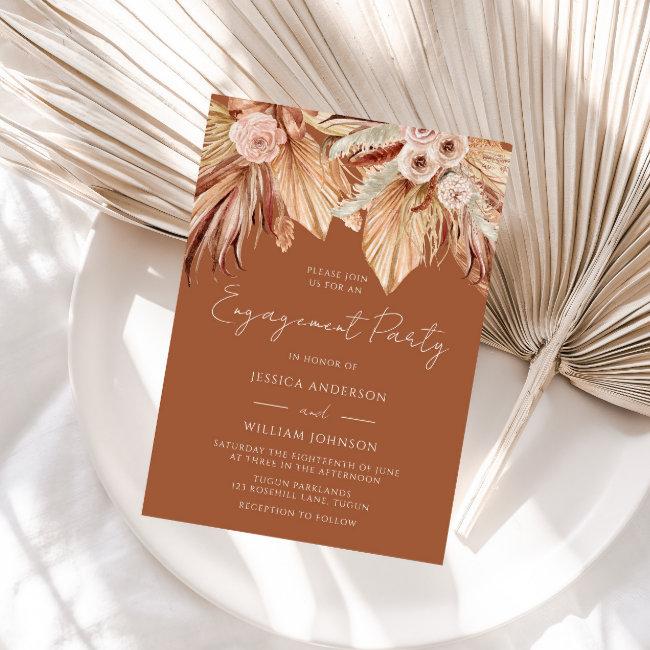 Boho Terracotta Dried Floral Engagement Party
