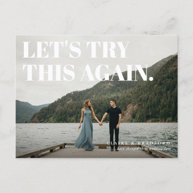 Bold And Cheeky Typographic Save The New Date Announcement Post