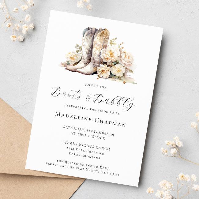 Boots & Bubbly Elegant Rustic Floral Baby Shower