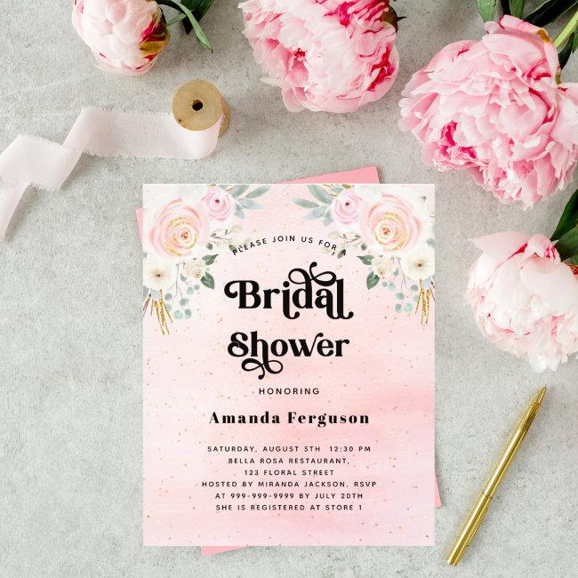 Baby Shower Blush Floral Social Media Budget Flyer