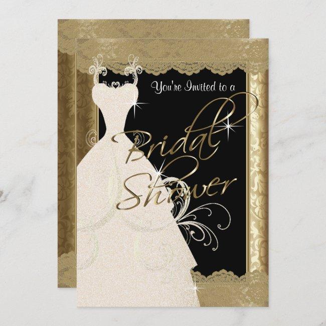 Baby Shower In Metallic Antique Gold & Lace