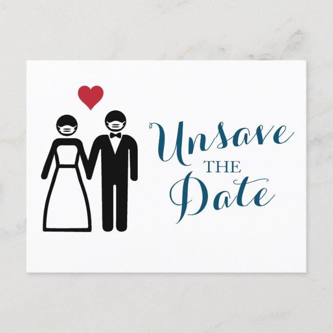 Bride And Groom (couple) Unsave The Date Announcement Post