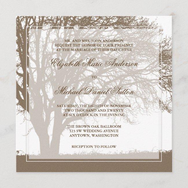 Brown Oak Tree Fall Wedding