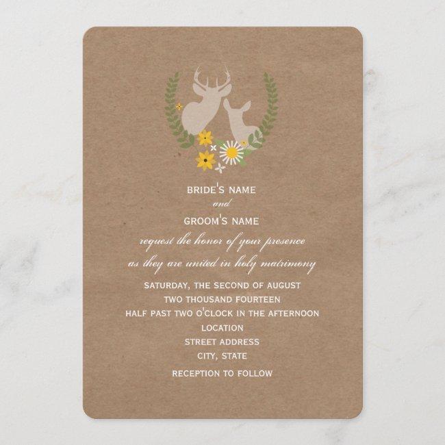 Brown Paper Inspired Wildflower Deer Wedding