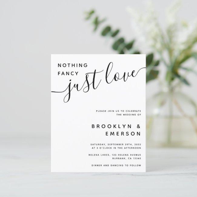Budget Nothing Fancy Just Love Wedding