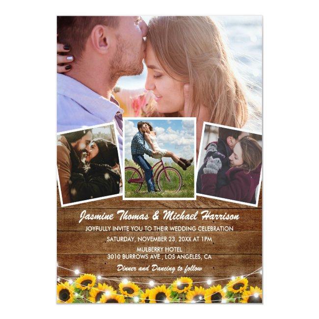 Budget Rustic Sunflower Wedding Invites