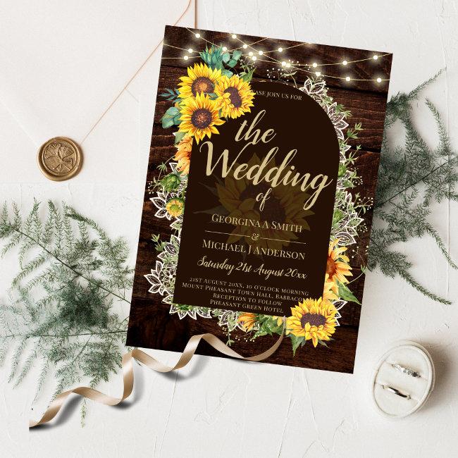 Budget Wedding  Rustic Sunflowers Lace Flyer