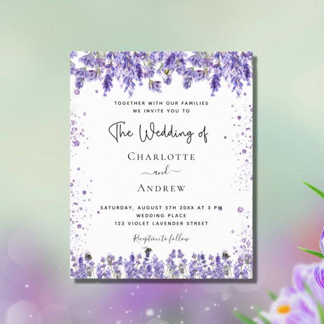 Budget Wedding Lavender Violet Glitter