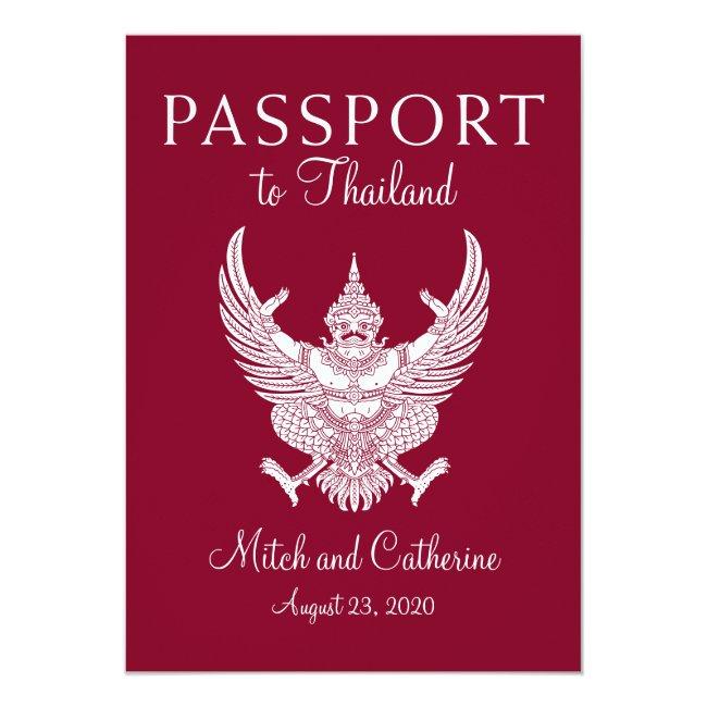 Burgundy Thailand Wedding Passport Save The Date