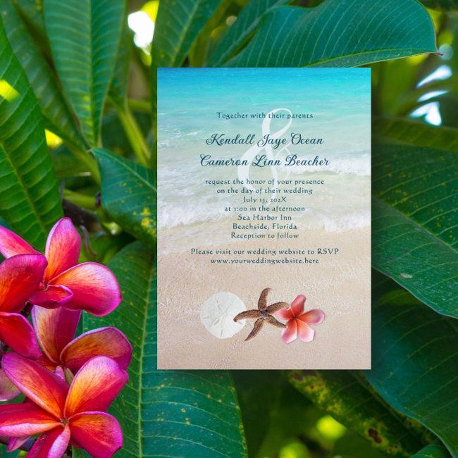 By The Sea Tropical Destination Wedding Invites