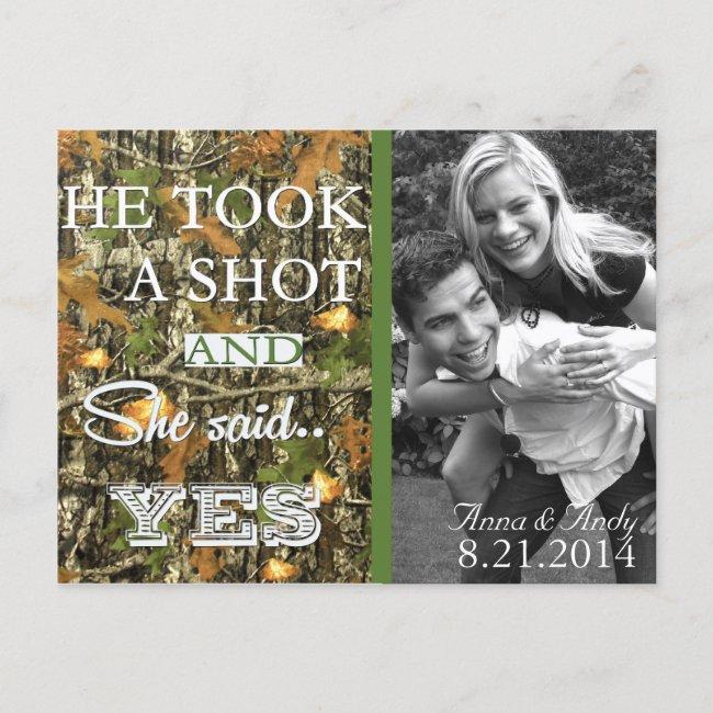 Camo Rustic Leaves Save The Date Wedding Post