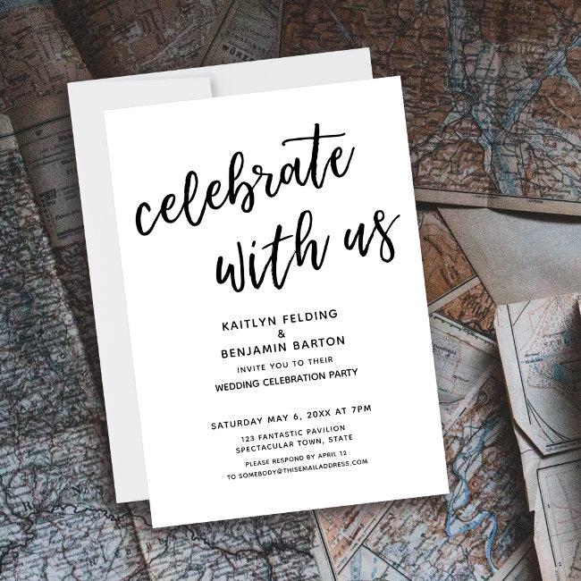 "celebrate With Us" Casual Modern Wedding Party