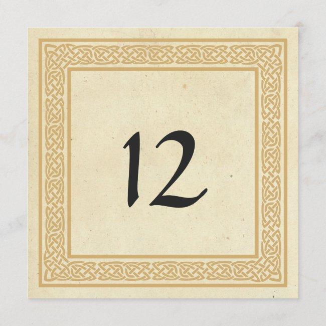 Celtic Design With Claddagh Wedding Table Number