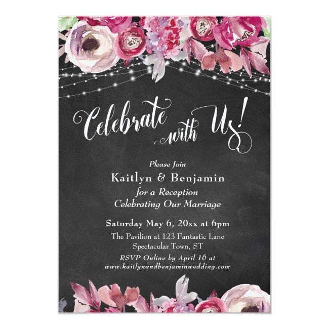 Chalkboard Floral Lights Celebrate With Us! Party