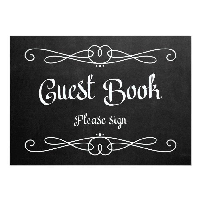 Chalkboard Style "guest Book" Wedding Sign