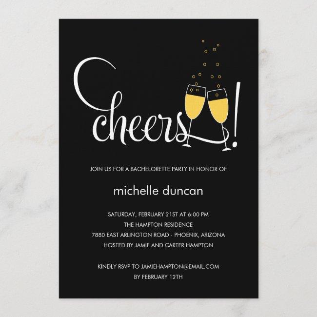 Champagne Glasses Engagement Or Bachelorette Party