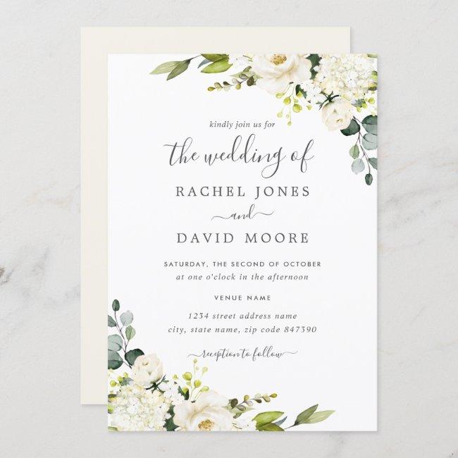Champagne Green Watercolor Floral Wedding