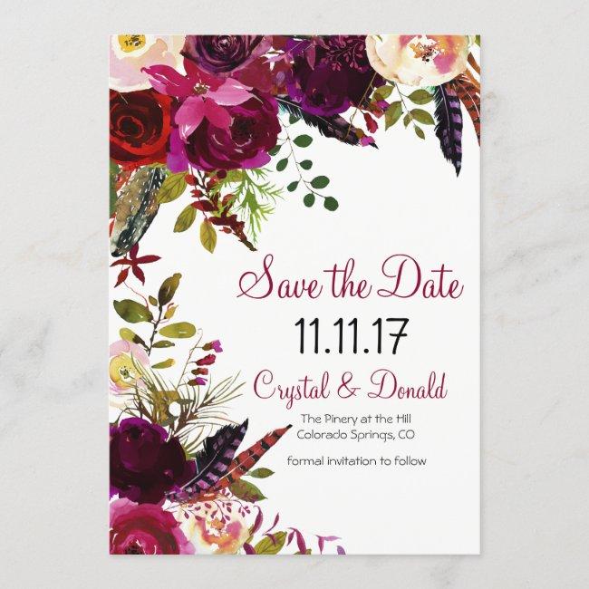 Change Color - Floral Save The Date