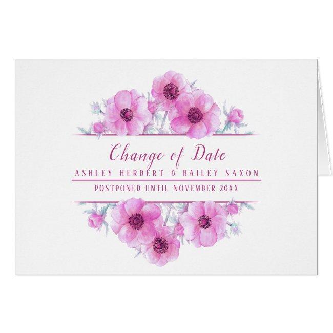Change Of Date Anemone Pink Wedding Postponed